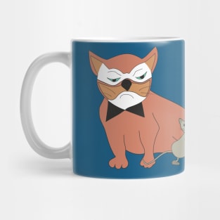 Serious cat and mouse Mug